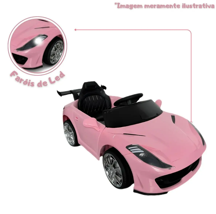 Carrinho Elétrico Infantil Controle Remoto Bateria Bivolt com Som e Luz - Bangtoys - Imagem 5