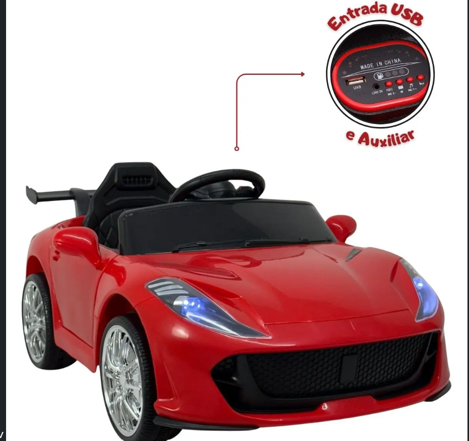 Carrinho Elétrico Infantil Controle Remoto Bateria 12V com Som e Luz - Bangtoys - Imagem 5
