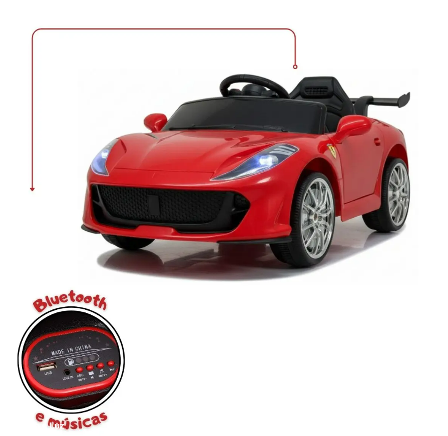 Carrinho Elétrico Infantil Controle Remoto Bateria 12V com Som e Luz - Bangtoys - Imagem 6
