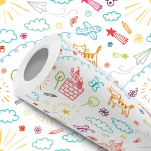 Papel de Parede Infantil Colorido Vinílico Autocolante Lavável
