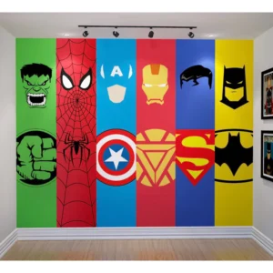 Papel de Parede Infantil Super Heróis Color Premium Autocolante