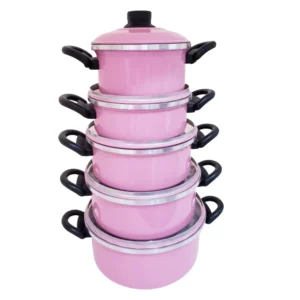Jogo de Panelas Rosa Alumínio Premium – Kit Completo 16 a 24cm