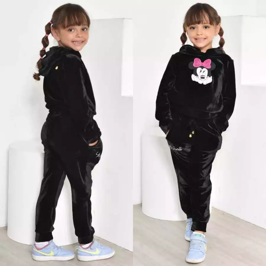 Conjunto Infantil Feminino Veludo Inverno Quentinho Minnie 2 Peças