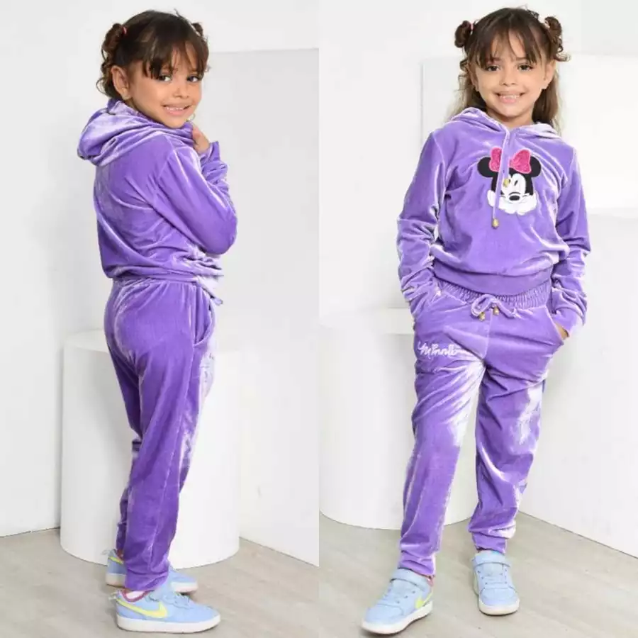 Conjunto Infantil Feminino Veludo Inverno Quentinho Minnie 2 Peças - Imagem 5