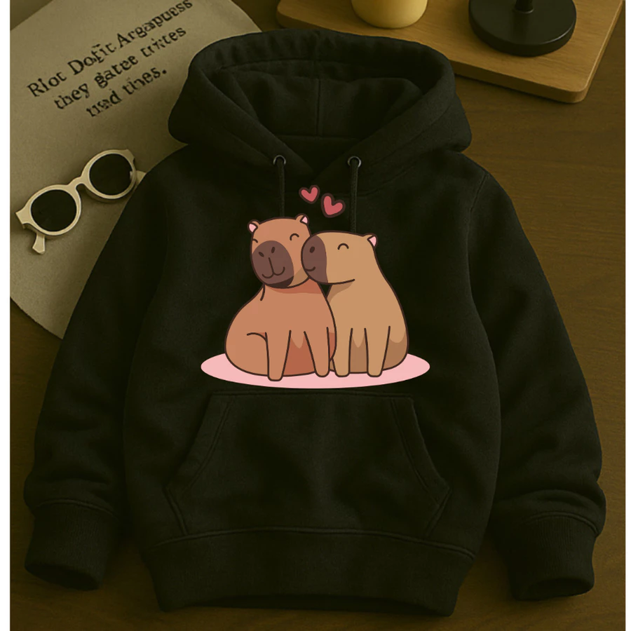 Agasalho Moleton Infantil Capivara Flanelado Com Capuz Quentinho Inverno - Imagem 5