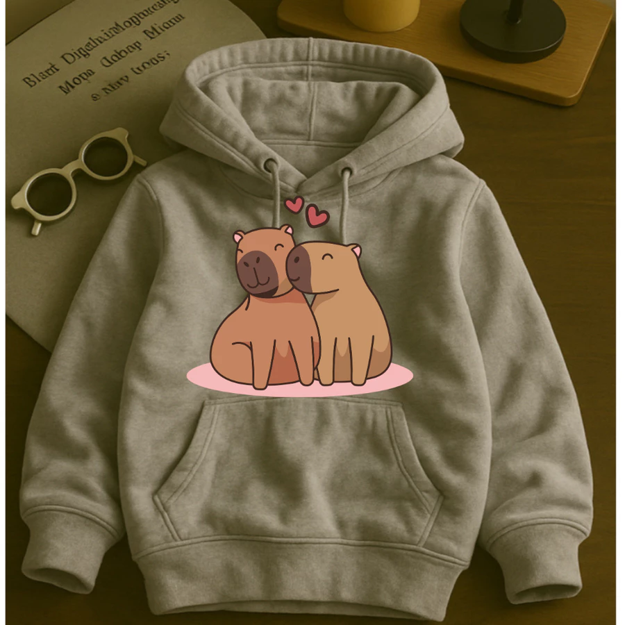 Agasalho Moleton Infantil Capivara Flanelado Com Capuz Quentinho Inverno - Imagem 7