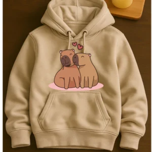 Agasalho Moleton Infantil Capivara Flanelado Com Capuz Quentinho Inverno