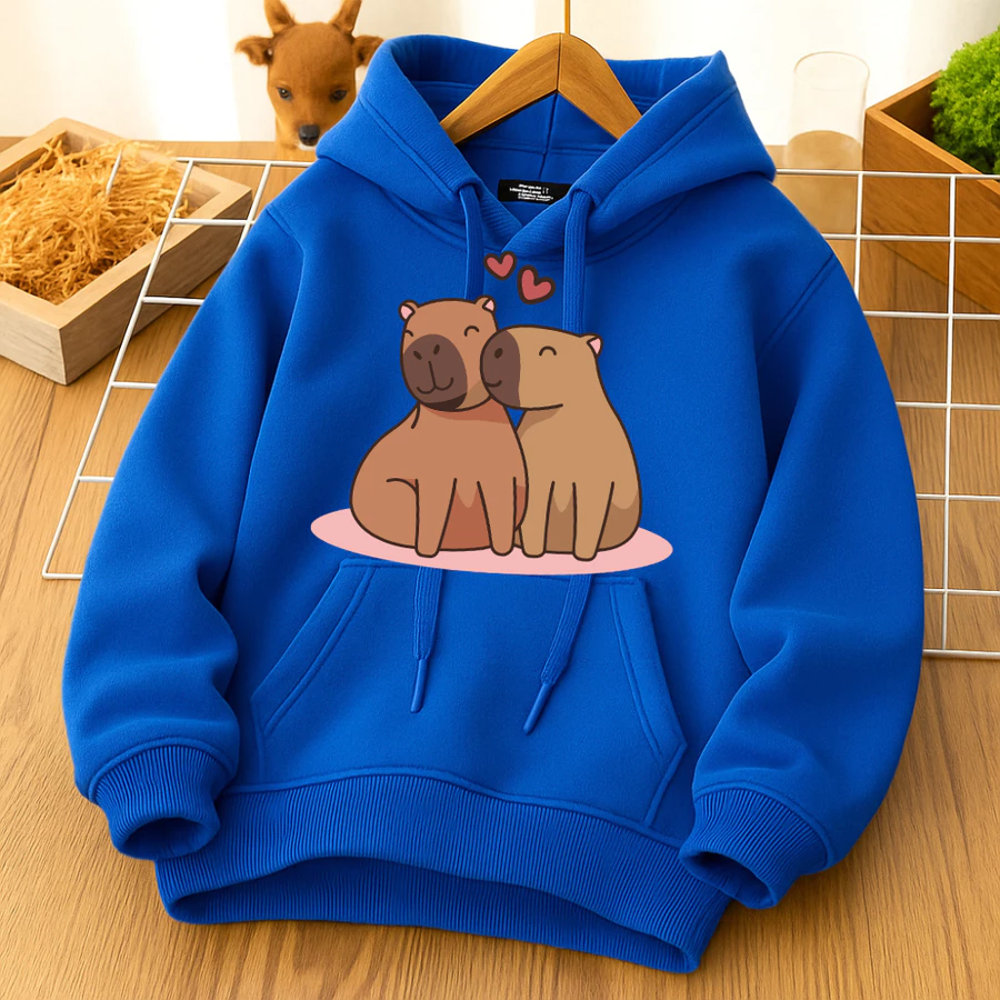 Agasalho Moleton Infantil Capivara Flanelado Com Capuz Quentinho Inverno - Imagem 6