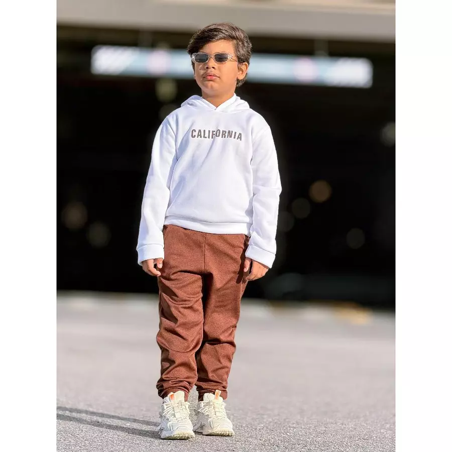 Conjunto Infantil Moleton Flanelado Inverno Com Capuz Estiloso Quentinho - Imagem 8