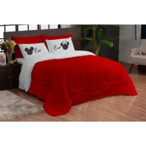 Kit Dupla Face Jogo de Cama Casal Queen Várias Cores 5 Peças