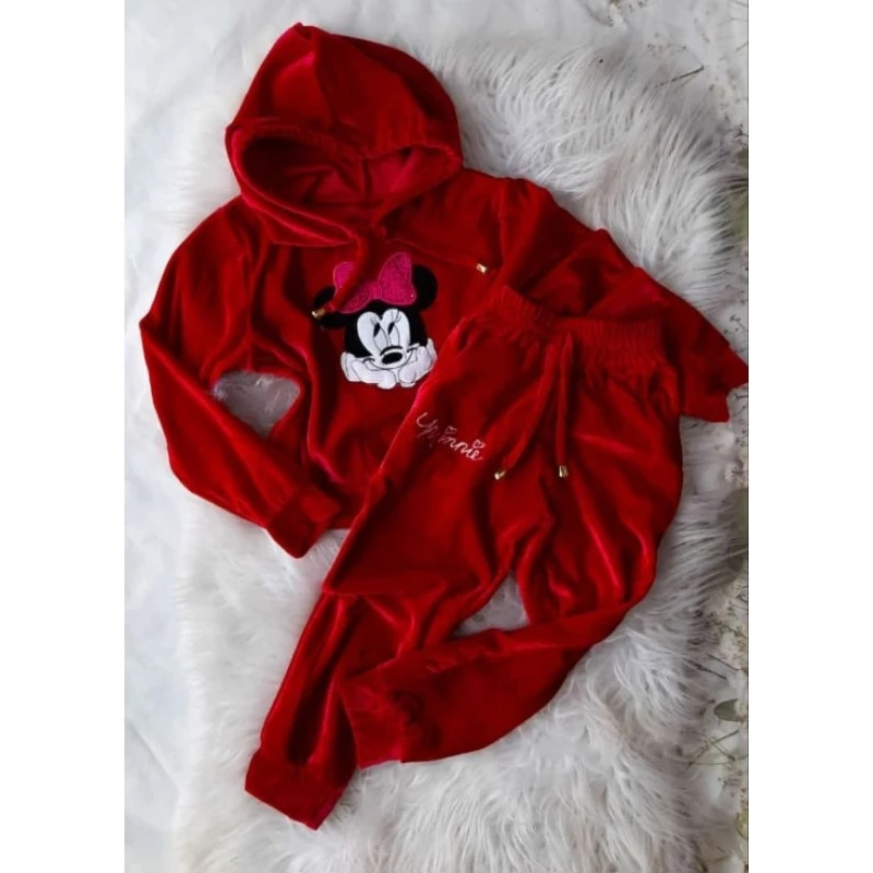 Conjunto Infantil Feminino Veludo Inverno Quentinho Minnie 2 Peças - Imagem 4