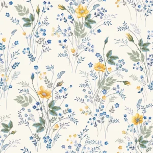 Papel de Parede Floral Delicado Autocolante Lavável