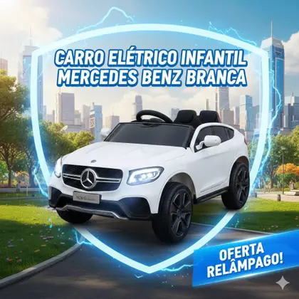 Carrinho Elétrico Infantil Mercedes Benz Branco 12V para Criança - Imagem 2